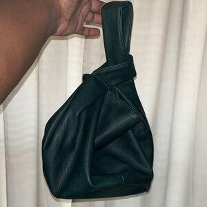Amazon Dark Green Leather Knot Wristlet